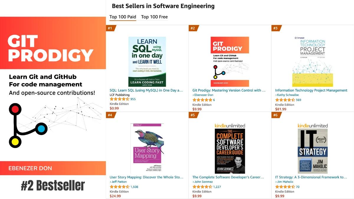 Git Prodigy Hits #2 in Amazon's Software Engineering Bestseller List thumbnail