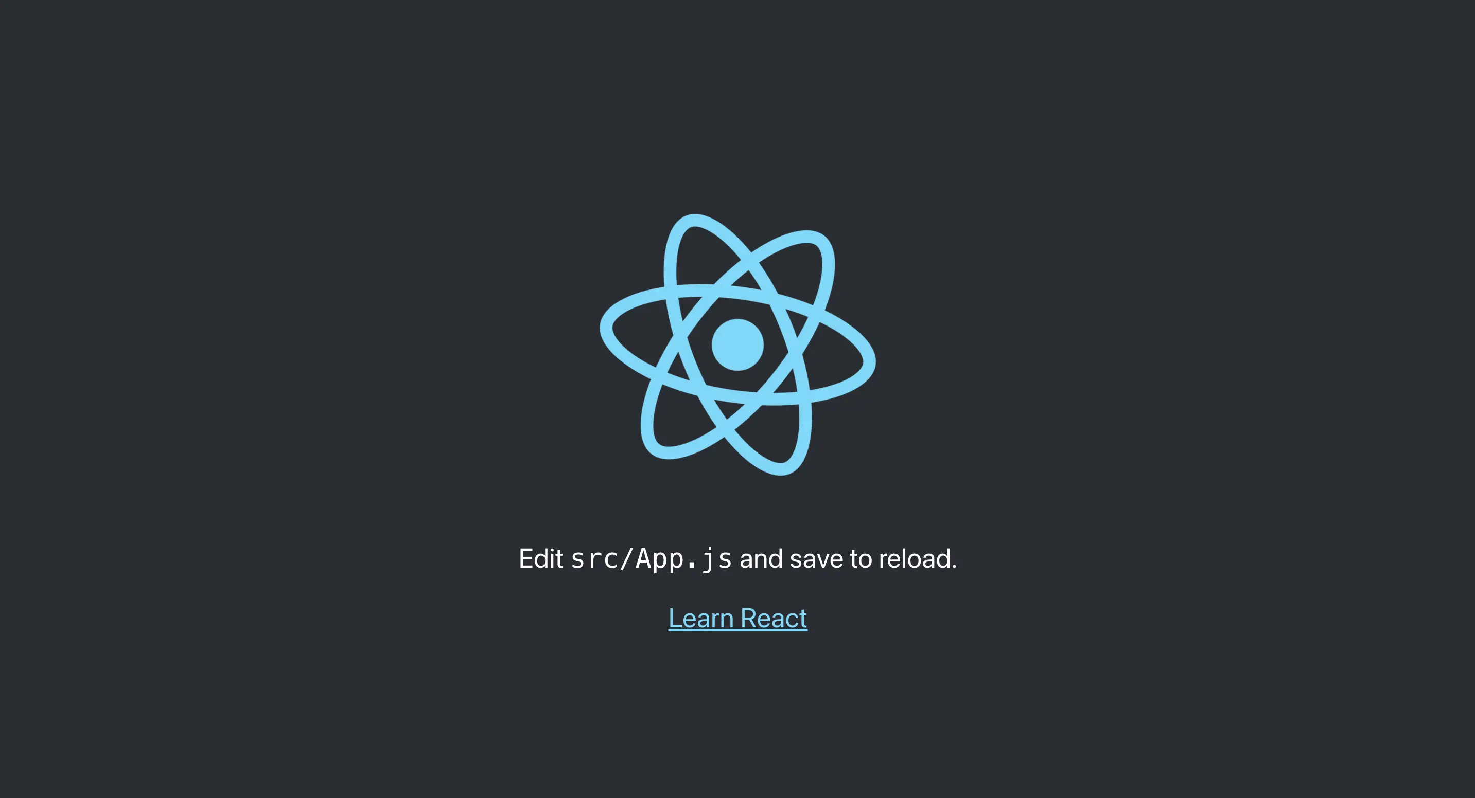 reactjs app welcome screen